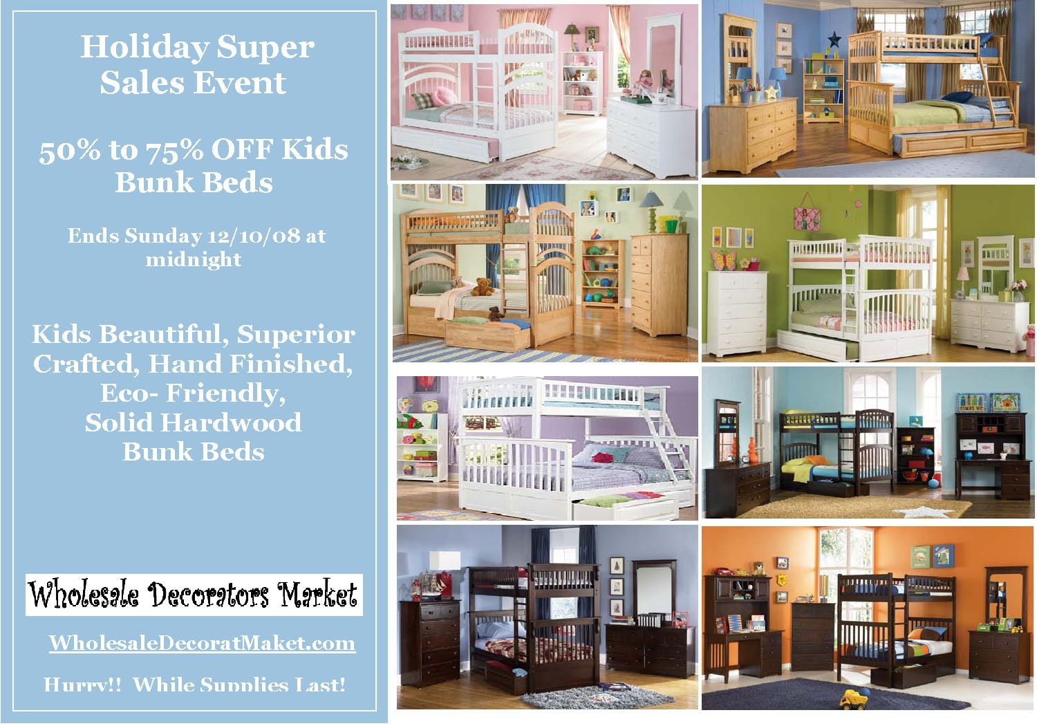 Bunk Bed Super Sales Event ~ 50% to 75% OFF
